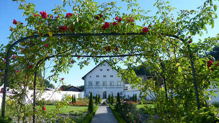 Rosengarten des Kloster Schäftlarns in Bayern