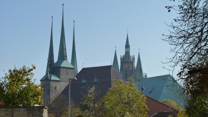 Dom in der Altstadt von Erfurt in Thüringen