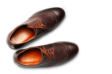 Classic men's shoes isolated on white background