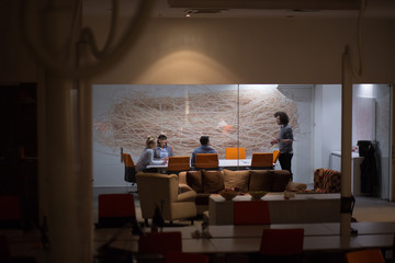Fototapeta na wymiar Business Team At A Meeting at modern office building
