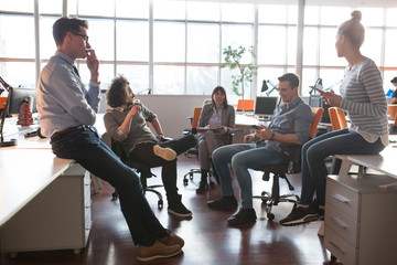 Young Business Team At A Meeting at modern office building