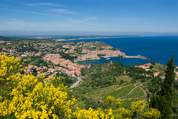 Fototapeta na wymiar Collioure, vue du fort de saint Elme