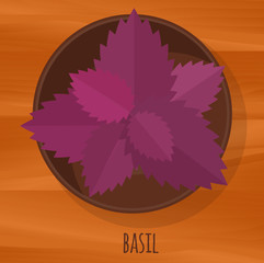 Basil flat design vector icon.