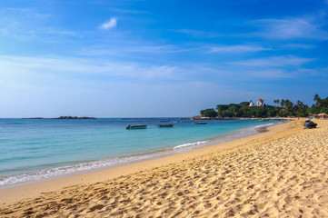 Beach in Unawatuna. Ceylon island