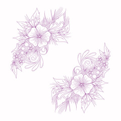 Beautiful vector floral frame, romantic background template