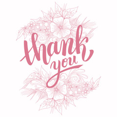 Thank you vector illustration floral background