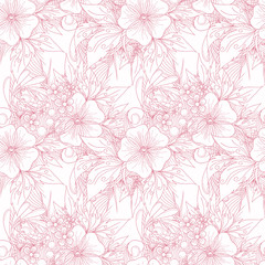 Romantic floral decorative seamless vector pattern. Texture for wallpapers, pattern fills, textile design, web page backgrounds