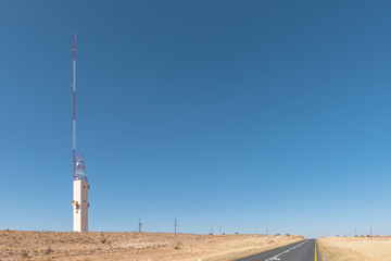 Microwave telcommunications tower and cell phone tower near Kalkrand