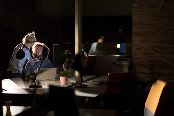 young designers in the night office