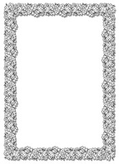 Vertical decorative frame with oak leaves and acorns.