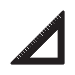Triangle ruler icon over white background vector illustration