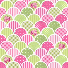 Cute seamless vintage pattern as patchwork in shabby chic style ideal for kitchen textile or bed linen fabrics