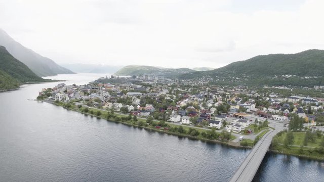 4K footage of Norwegian City Mosjøen - Mosjoen