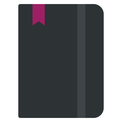 Moleskin notebook icon, vector illustration flat style design isolated on white. Colorful graphics