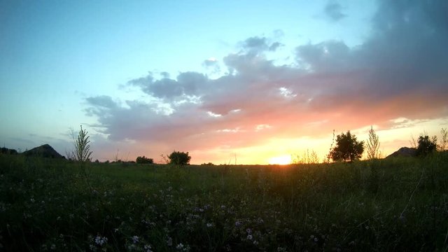 nature of Donbass evening landscape timelapse