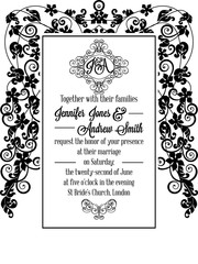 Vintage delicate formal invitation card 