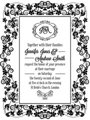 Vintage delicate formal invitation card 
