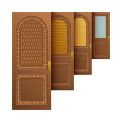 Vector brown entrance doors