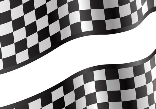 Checkered curve white label center design for sport race championship background vector illustration.