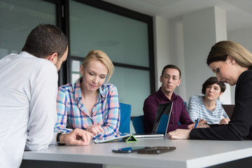 Business Team At A Meeting at modern office building