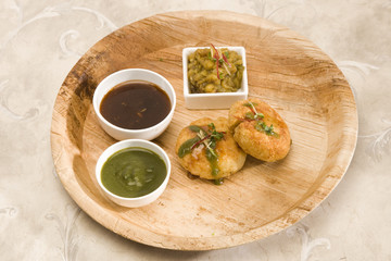 Aloo tikki or fried potato balls or chaat