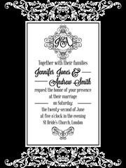 Vintage delicate formal invitation card 