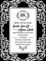 Vintage delicate formal invitation card 