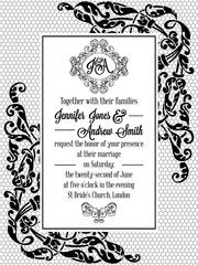 Vintage delicate formal invitation card 