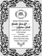 Vintage delicate formal invitation card 