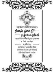 Vintage delicate formal invitation card 