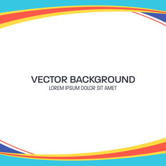 Colorful Wavy Vector Background with Flat Color Style