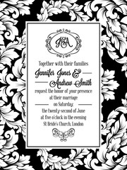 Vintage delicate formal invitation card 