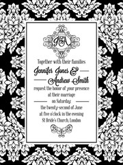 Vintage delicate formal invitation card 