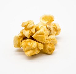 Popcorn corn macro image isolated on white