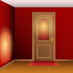 Room interior with door