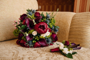 Wedding bouquet marsala
