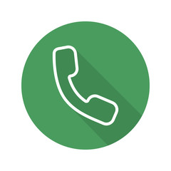 Handset flat linear long shadow icon