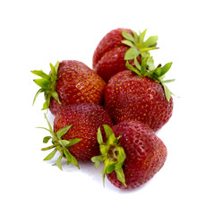 Fresh strawberry on a white backgroun isolated.