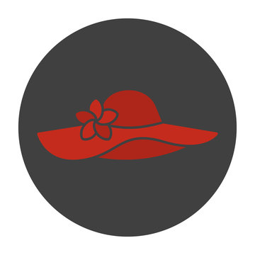 Women's beach hat glyph color icon