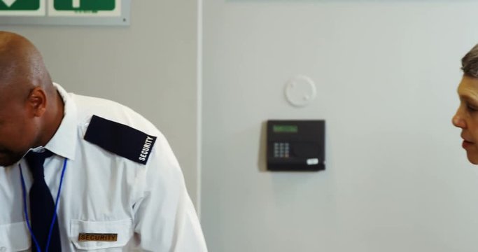 Passenger going through a airport security check
