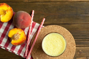 Glass of peach fresh