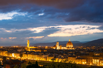 Fototapeta na wymiar Florence on a sunset, Italy