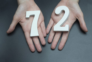 On the female palms figure seventy-two.