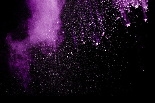 Colored powder splash cloud isolated on black background