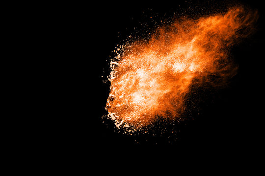 Colored powder splash cloud isolated on black background
