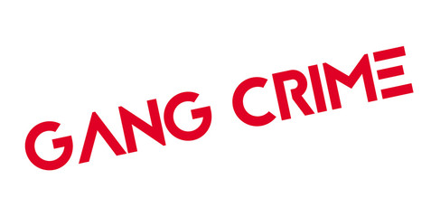 Gang Crime rubber stamp. Grunge design with dust scratches. Effects can be easily removed for a clean, crisp look. Color is easily changed.