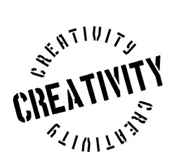 Creativity rubber stamp. Grunge design with dust scratches. Effects can be easily removed for a clean, crisp look. Color is easily changed.