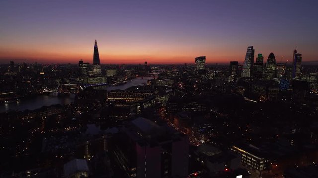 London at Dusk Aerial 2