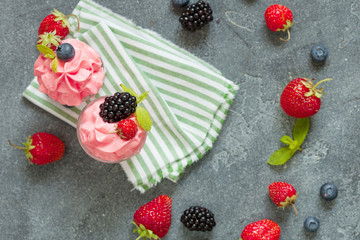 Soft homemade whipped berry ice cream