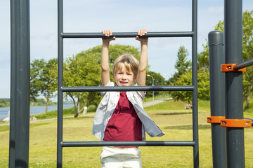 Fototapeta premium Happy boy on the playground